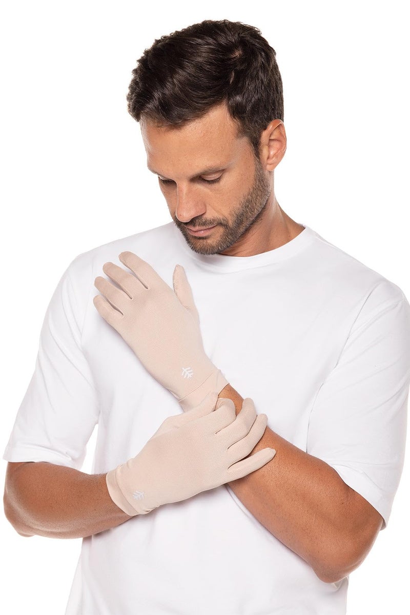 Coolibar UV Driving Gloves - UPF 50+ Sun Protection - Sawyer in Beige - Image 1